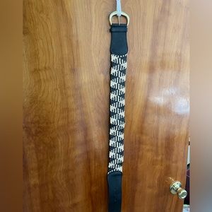 New York & Company Woven Fashion Belt Tan & Black NWT